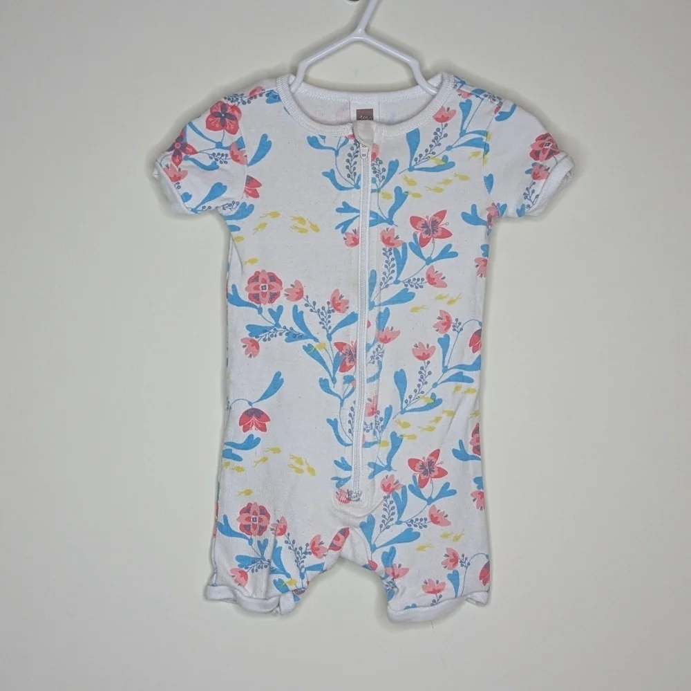 Tea Collection Flower PJ Pajama Onepiece 12-18m